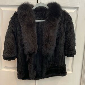 Genuine fur shawl wrap